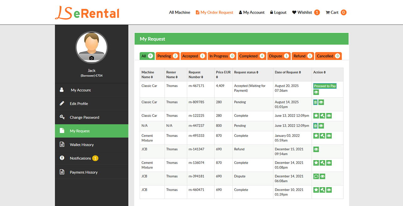 Borrow Listings