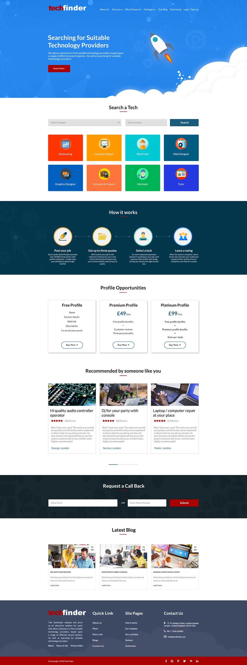TechFinder Website Template