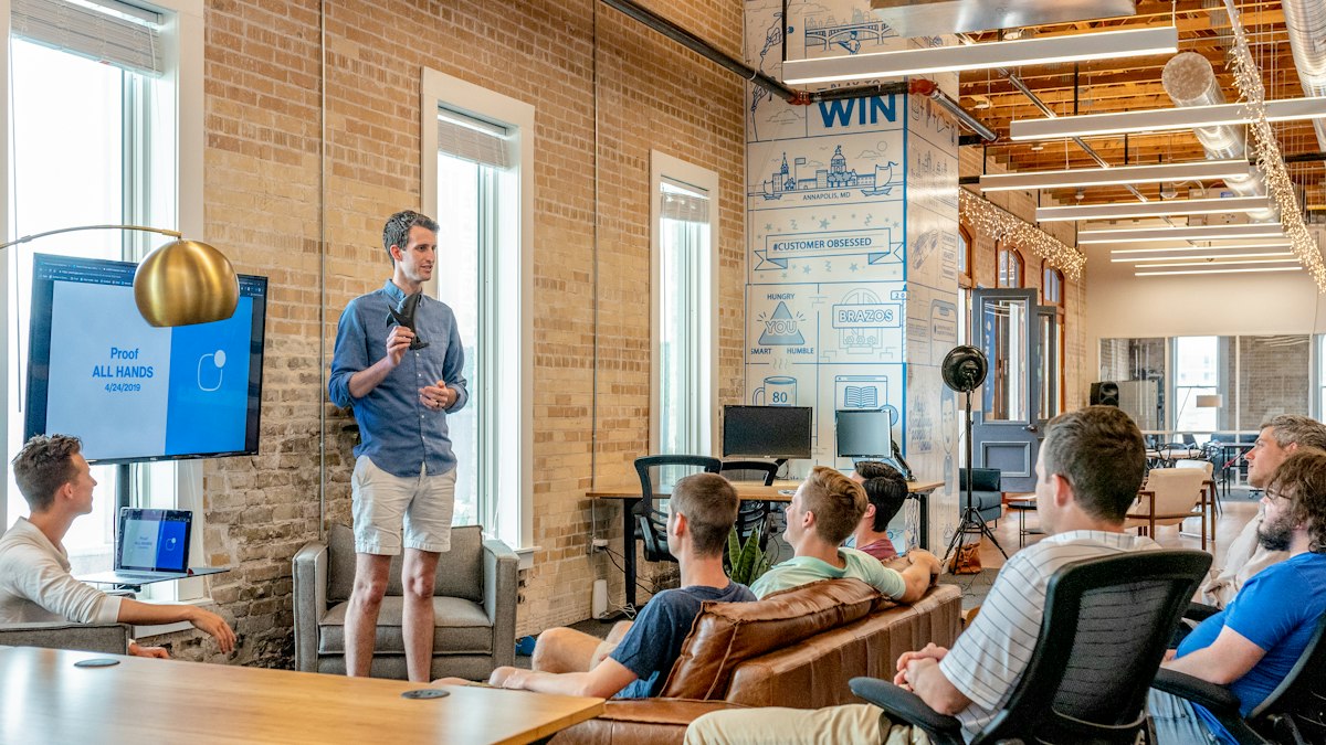 A software team reviewing a product roadmap in a workshop